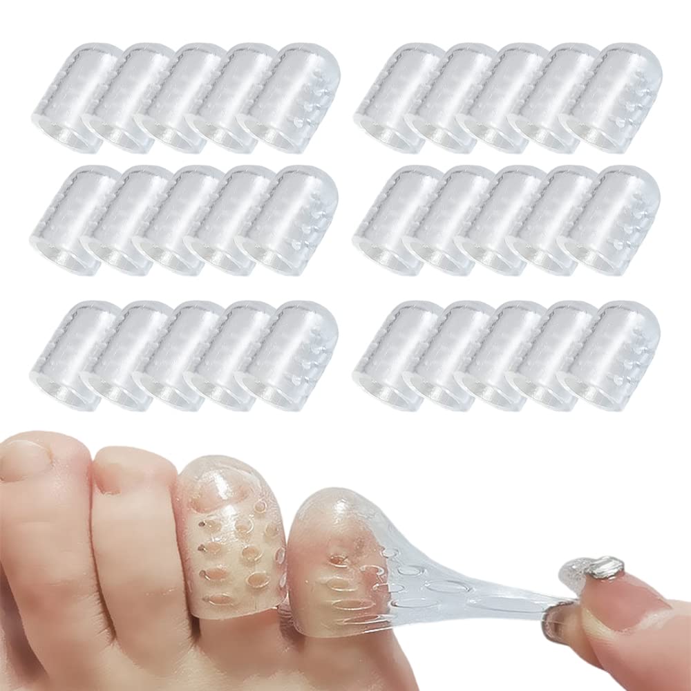 30 protectores de silicona antifricción, protectores de dedos de gel mejorados, protectores de dedos transpirables, protectores de dedos pequeños, protectores de dedos para hombres y mujeres, mangas