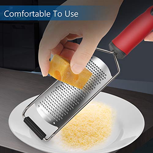 Premium Multipurpose Cheese Grater - Zester, Chocolate, Ginger Grater, Carrot Zesters, lemon Graters For Kitchen, Grater Soft Grip Handle, Hand-held Kitchen Tool, Dishwasher Safe. AsonTao