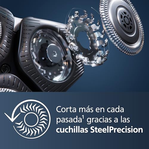 Philips Serie 5000 Afeitadora Eléctrica Hombre, Máquina de Afeitar Barba con Recortadora, 45 cuchillas, Cuida la piel, 60min de uso, En Seco y Húmedo, Recargable, Centro de Limpieza, S5898/50, Negro - imagen 4