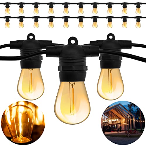 Lumiled Lichterkette Außen 20 Meter mit 20 E27 LED 1,3W Glühbirne ST45 Warmweiß 2200K 230V Birnen für Garten Biergarten Party Hochzeit Dekoration...