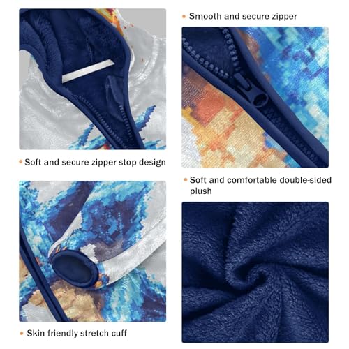 Pixel Dragon Breathing Fire Girls Fleece Jacket Girls Fall Jacket Girls Zip Up Hoodie Girls Sherpa Jacket 2-10T3