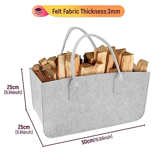 Panier de rangement en feutrine gris clair : boîte rectangulaire pliable et solide