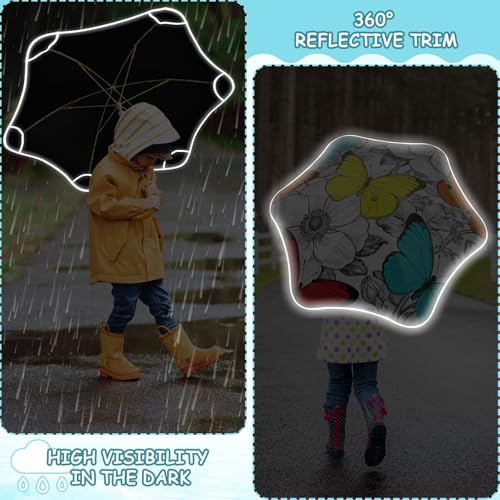 Paraguas para lluvia para niños de 3 a 8 años con diseño floral multicolor 6
