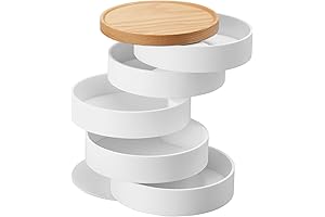 Yamazaki Home Jewelry Organizer for Women - Tosca Stacked Accessory Trays with Lid
