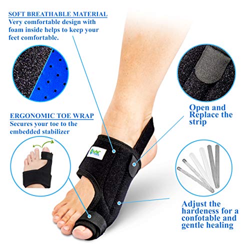 NYPOT Bunion Corrector for Women and Men - Orthopedic Bunion Splint, Hammer Toe Straightener for Women, Turf Toe Brace, Hallux Valgus Corrector , Big Toe Separators, Night Day Support - Thumbnail 2