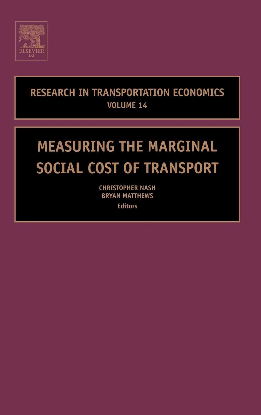 Buy Measuring The Marginal Social Costs Of Transport — BookShops.in