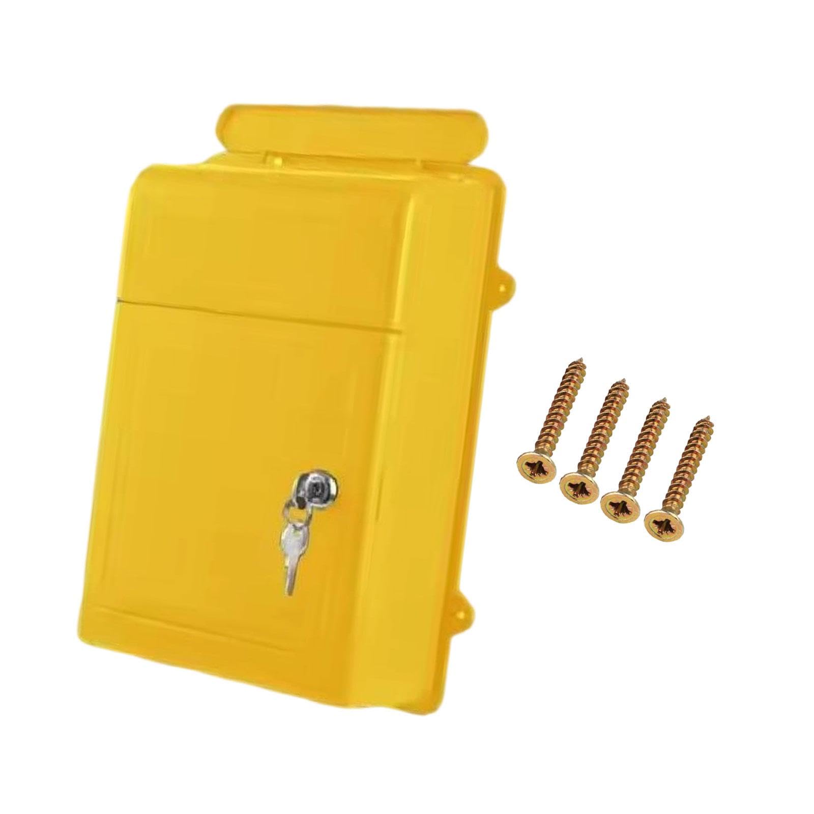 Bnf® Wall Mounted Mailbox Wide Opening Collection Box for Cards Newspapers School Yellow|Home & Garden-image-49