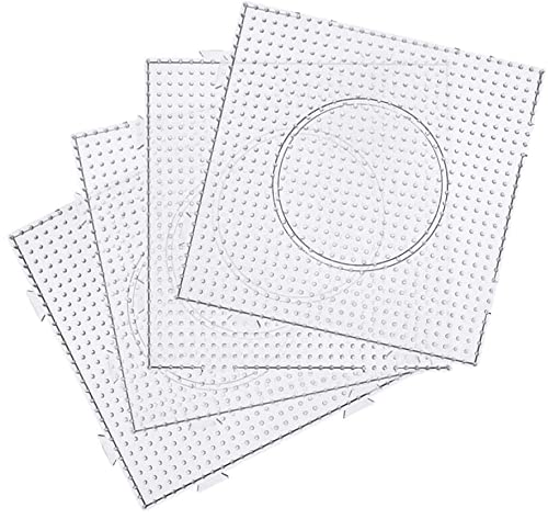 6PCS 5mm Fuse Beads Boards, Large Clear Pegboards Kits