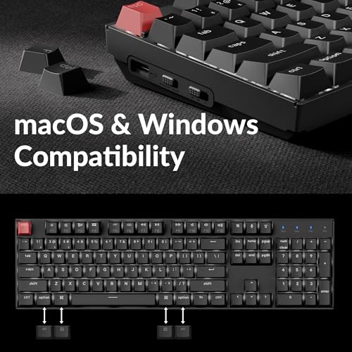 Image of Keychron K10 Version 2 Full Size 104 Keys Bluetooth Wireless Mechanical Gaming Keyboard for Mac Windows Super Red Switch White LED Backlight /USB C Wired Computer Keyboard