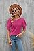 SimpleFun Hot Pink Tops for Women Going Out Puff Sleeve Shirts Stylish Summer Y2K Clothes (Hot Pink,L)