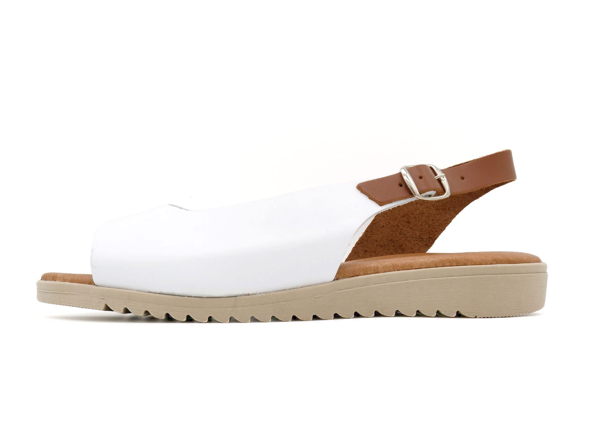 Made In Spain - Sandalias de mujer de piel con tacón de cuña y plantilla de piel auténtica, acolchado de gel, 1115 fabricado en España