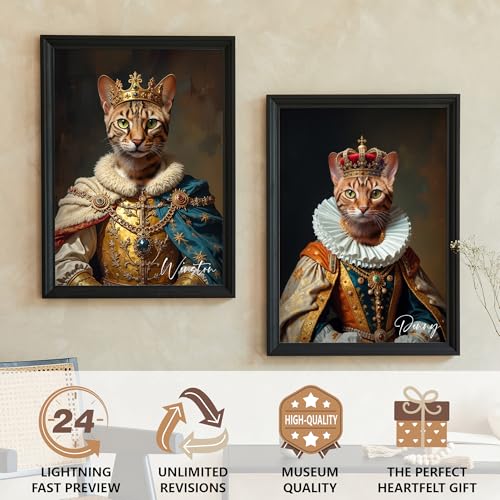 Gleamify Custom Royal Pet Portrait from Photo, Personalized Pet Wall Art — photo 3