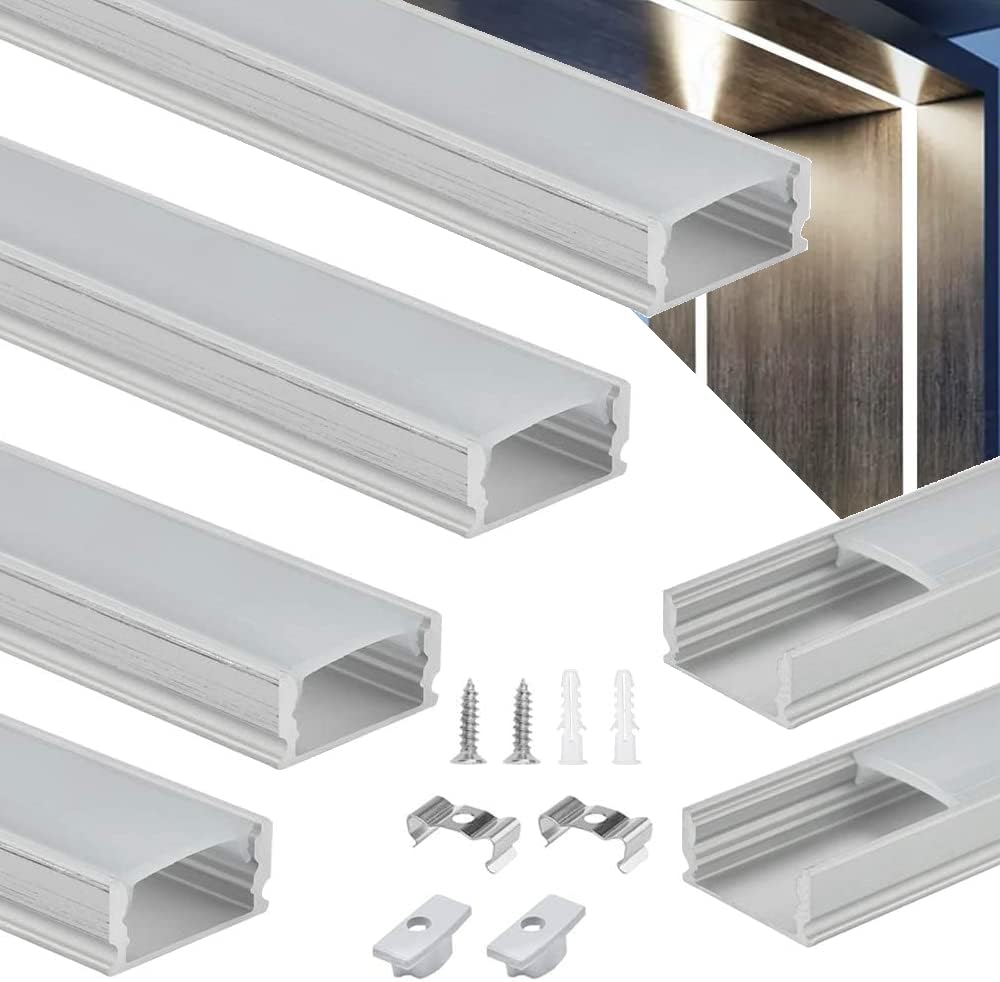 Jirvyuk Led Aluminum Channel, 6 Pack 1m/3.3ft V Shape LED Aluminum ...