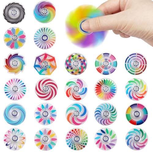 MLPKOI 24 Pack Fidget Spinners, Mini Hand Spinner, Soulagement du Stress Jouets Sensoriels, Fidget Toys, Cadeau Anniversaire, Anti Stress, Handspinner pour...