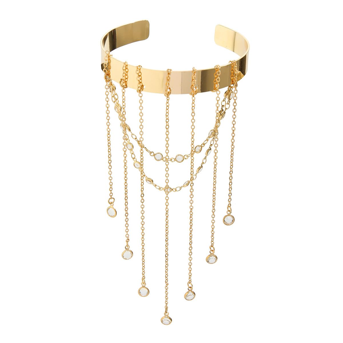 Via Mazzini Gold Plated Shimmering Crystal Cascade Parties/Wedding Upper Arm Bracelet Armlet Cuff Band Bangle For Women And Girls (Bracelet0577) 1 Pc (B0DH7S17PF) Amazon Price History, Amazon Price Tracker