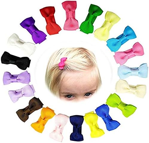 Sunflower-QD Infan Snap Hair Bow Clips (mini bow 20pcs)
