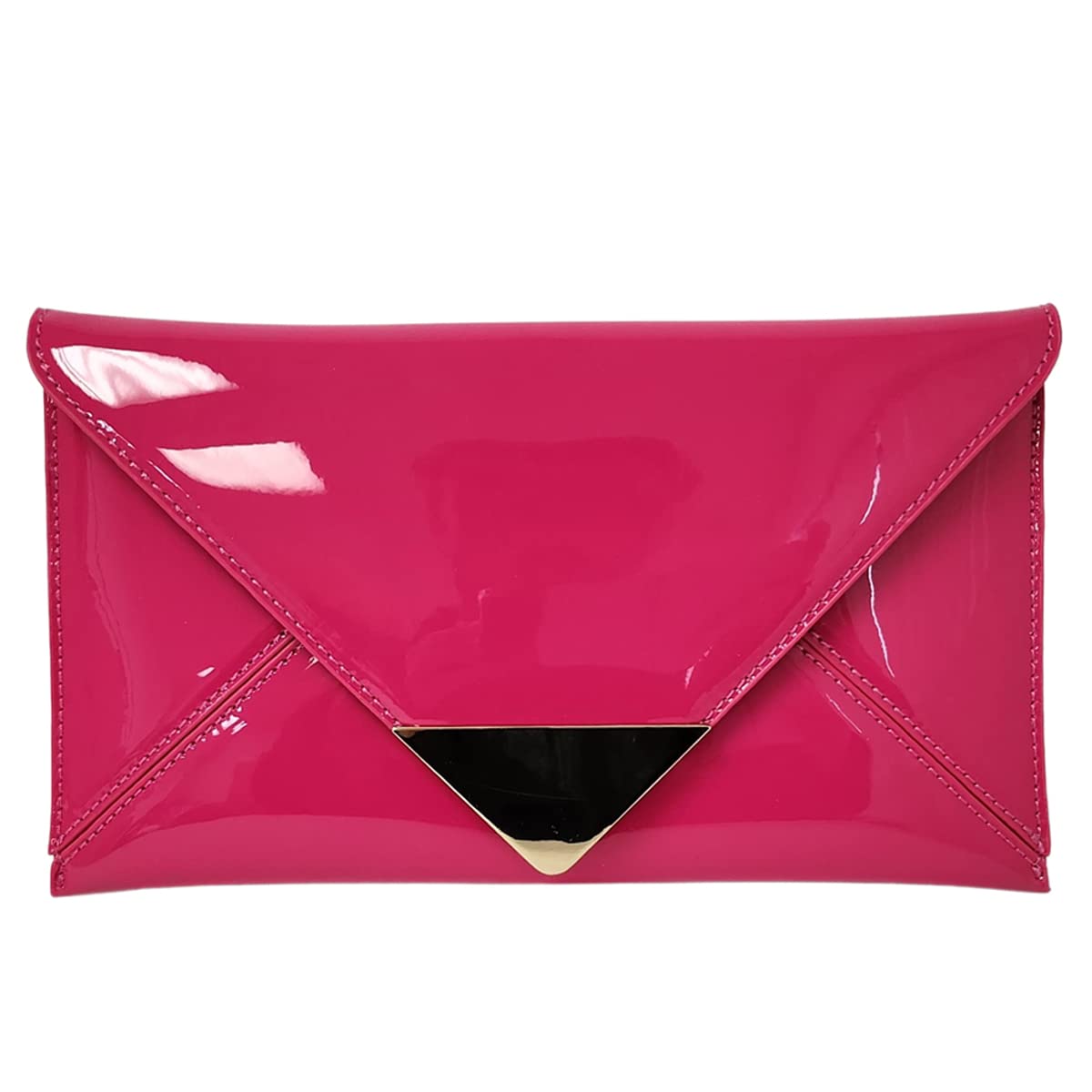JNB Faux Patent Leather Glossy Envelope Clutch