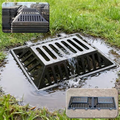 Grille d'évacuation en fonte contre inondations de garage