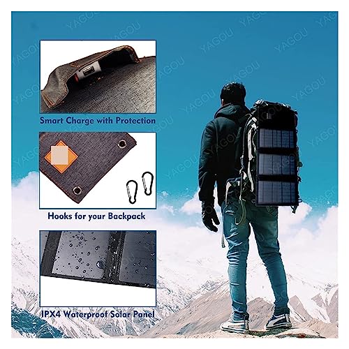 Bolsa exterior impermeable con panel solar plegable de 750mm 5
