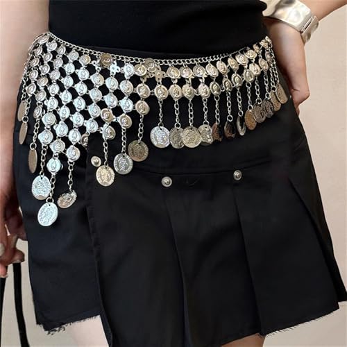 Vintage Circle Tassel Waist Chain Belt for Women Bohemian Coin Round Portrait Long Tassel Belly Body Chains Jeans Dress Accessories Fashion Jewelry2