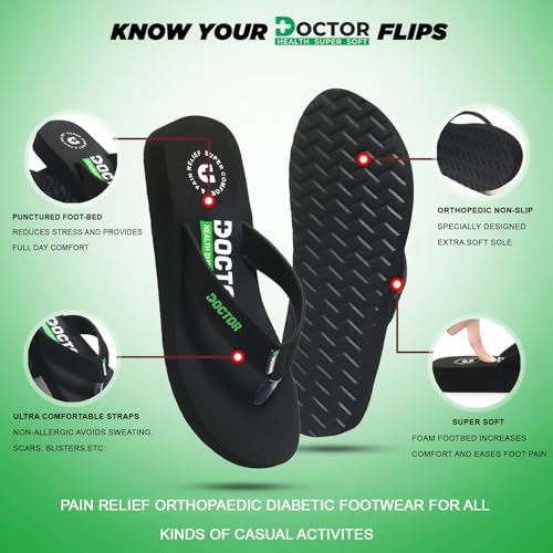 Image of DOCTOR HEALTH SUPER SOFT Women's Orthopedic Sandals And Slippers | Lightweight Anti-Skid Comfort Slides for Heel Pain Relief | Soft Cushion Sole Footwear for Everyday Use