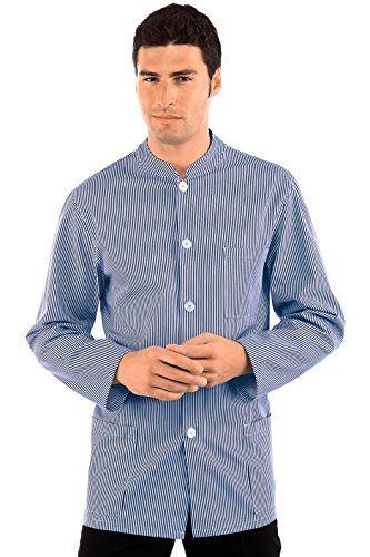 GIACCA CAMERIERE COREANA FACCHINO D'ALBERGO RIGA BIANCO BLU-L