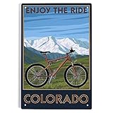 Lantern Press 6x9 Inch Metal Sign, Colorado, Enjoy the Ride, Mountain Bike