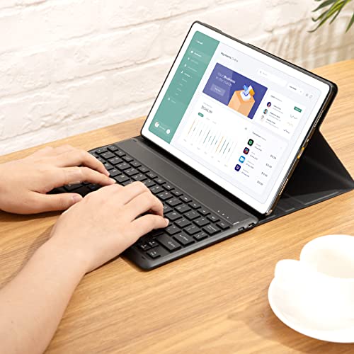 Backlit Keyboard Case For Samsung Galaxy Tab A7 10.4 Inch T505 / T500 / T507, Protective Cover With Bluetooth Removable Qwerty Illuminated Keyboard, 7 Color Backlight, Black #TOP6