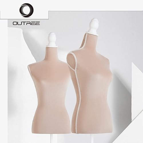 Miniatura 2 de Maniquí femenino con forma de vestido ajustable, soporte de trípode de torso grande, maniquí portátil de espuma de alta densidad, estilo de base de