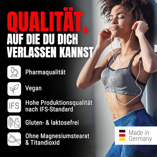 Powerstar LYSIN TABS hochdosiert | 2.250 mg reines L-Lysin pro Portion | Deutsche Herstellung | Vegan | Für Bindegewebe & Fettstoffwechsel |180 Lysin Tabletten | 1 Dose reicht für 2 Monate