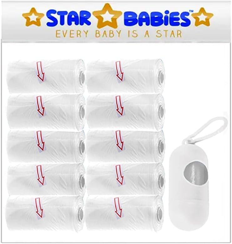 Scented Nappy Bag White Pack of 10 (150 Bags)22x32cm