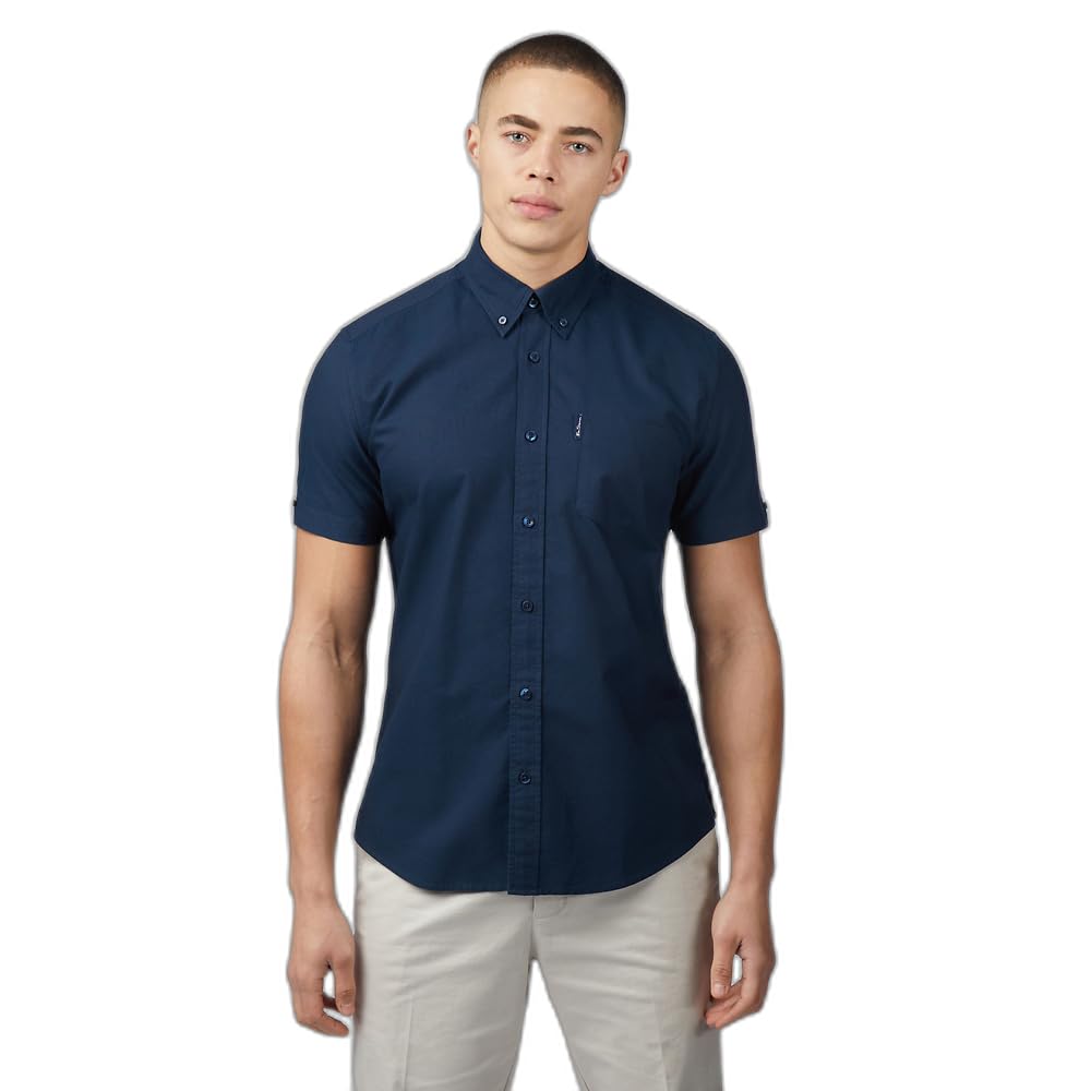 Ben Sherman Men's Dark Navy Oxford Casual Button Up Shirt