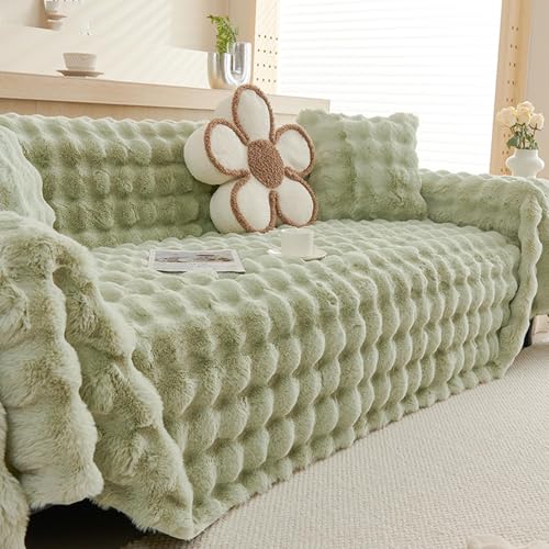 Housse de canapé modulable 180x340 cm vert chaud et épais style Rabbit