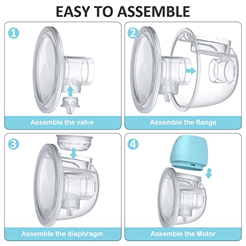 Cppslee Wearable Breast Pump, Hands Free Breast Pump, Electric Breast Pump With 3 Mode & 9 Levels, Lcd Display, 25Mm Flange, 2 Pack, Blue #TOP6