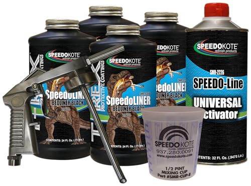 Speedokote T-Rex Black Textured Truck Bed Liner kit, SMR-1026B-K4, 4-Quart