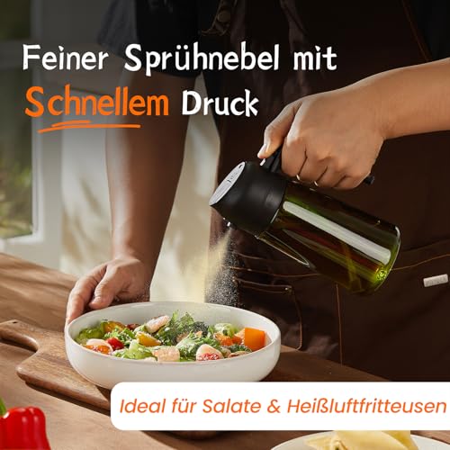 TrendPlain 16oz Ölsprüher für Speiseöl – 470ml Olivenöl Flasche – 2-in-1 Ölspender und Ölsprüher – Küchen Gadgets für Kochen… – Ansicht 3
