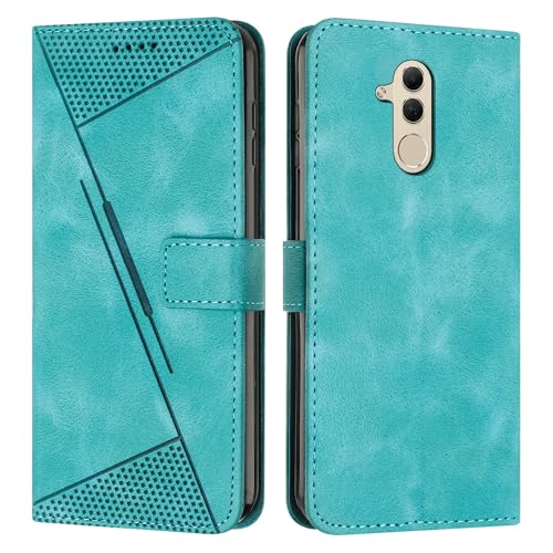 ADVDJBV Compatible con Huawei Mate 20 Lite Funda Tipo Billetera For teléfono Tapa Ranura For Tarjeta For Correa For la muñeca For Compatible(Ye?il)