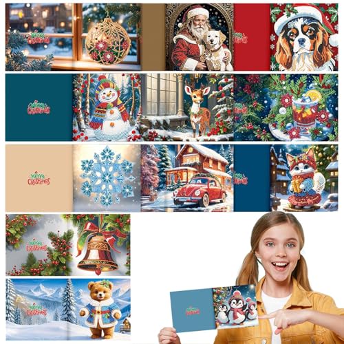 Carte de vœux Noël 5D contre l'ennui des enfants en loisirs créatifs