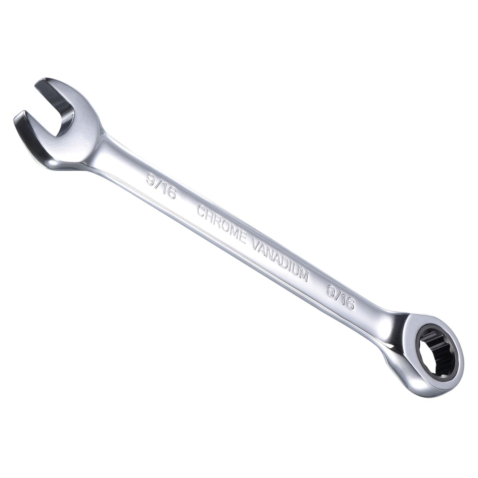 CoCud Ratcheting Wrench, 9/16" Head SAE 72-Teeth, Cr-V Combination Wrench Spanner - (Applications: for Repairing Home Tasks)