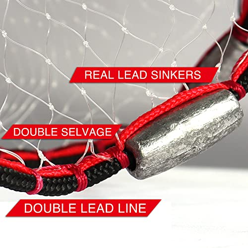 BasicGear® Cast Net, Lead, 3ft Radius, 3/8 in Mesh, for Bait Fish - image 6