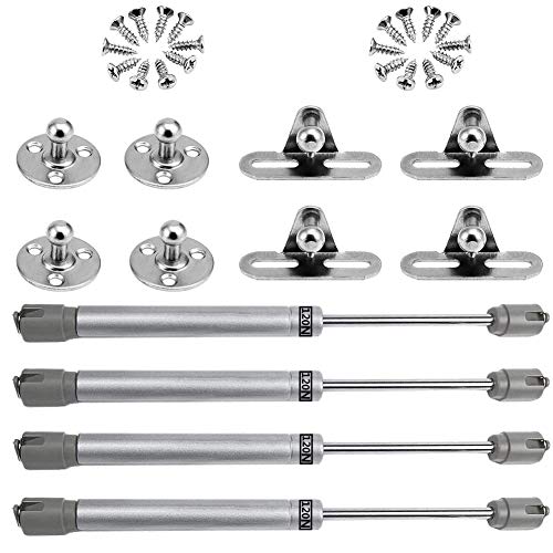 Pistones a Gas, FANDE 4pcs Hidráulico Muebles Cocina Amortiguador Puertas Elevables 120N/12kg 270mm Bisagras Resortes Armario con Tornillos