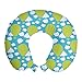 ABAKUHAUS Cielo blu Cuscino da Viaggio, Graphic Mongolfiere, Accessorio in Schiuma di Memoria per Viaggio, 30 cm x 30 cm, Giallo Verde Blue Sky