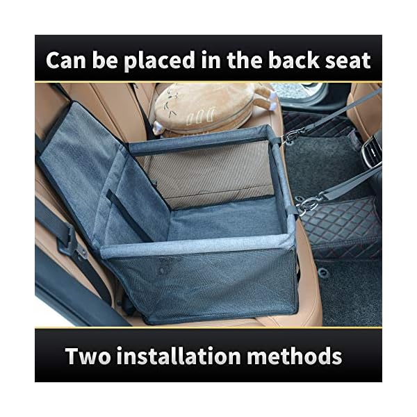 SWIHELP-Dog-Car-Seat-Puppy-Portable-Pet-Booster-Car-Seat-with-Clip-On-Safety-Leash-and-PVC-Support-Pipe-Anti-CollapsePerfect-for-Small-Pets Pet Car Seat with Clip-On Safety Leash