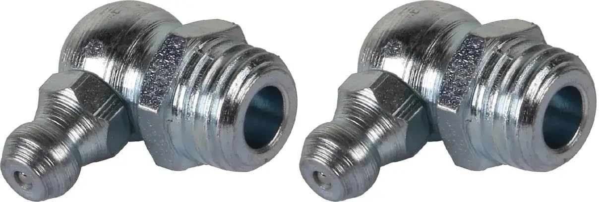 cyclingcolors 2 x grease nipple steel cone grease gun nipple tractor lawn mower car motorcycle scooter, M10 x 1.25 90°