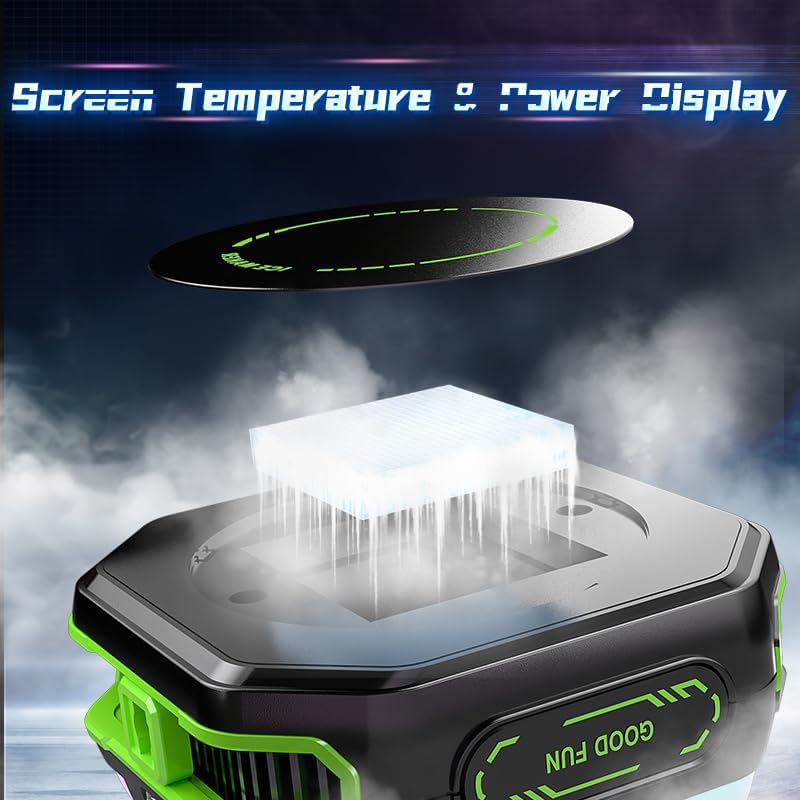 Image of EDNITA Phone Cooler Instant Frost Mobile Cooler with AI Cooling Mode, Real-Time Temperature Display, 1 Button Control, RGB Lighting, Magnetic /Clip Mount /Metal Plate, Ultra-Quiet Fan for Phone /Tablet