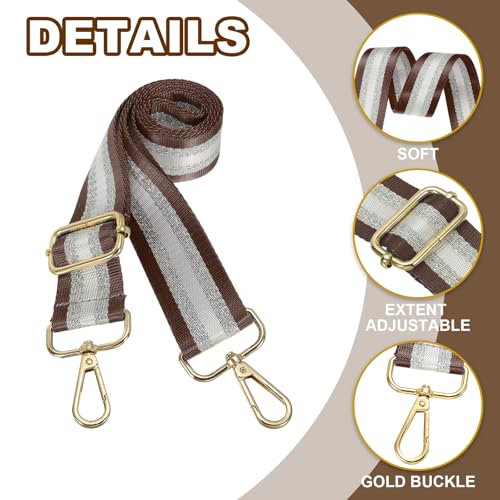 Image of PATIKIL Purse Strap, Wide Shoulder Strap Adjustable Crossbody Bag Straps Universal Replacement Shoulder Bag Belt for Women's Handbags Canvas Guitar Bag Backpack, Dark Brown