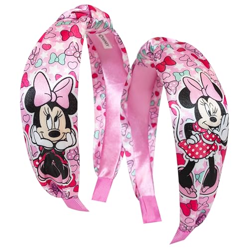 LUV HER Licensed Disney Minnie Knotted Headband - Thick Headbands For Girls - One Size Fit All - Hair Accessories For Her Ages 3+