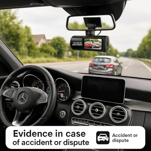 Image of JK Vision 4K Ultra HD CarKam Car Dashcam with 1080p Full Hd Resolution | Wide View Angle | Supports G Sensor | Supports Night Vision| Suitable for Large Cars & SUVs.