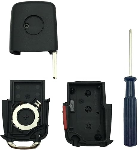 Miniatura 4 de OVIOBOER Funda de repuesto para llavero de 3+1 botones, VW, Volkswagen, GTI, Jetta, Eos, Golf, sin llave, entrada y control remoto (tipo B-2 piezas)