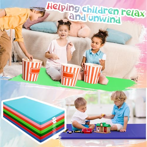 Geetery 7 Pieces Kids Rest Mat Unassembled Portable Preschool Rest Nap Mats with Name Tag Holder for Toddler Daycare Kids Students Preschool Classroom Home(Contemporary)